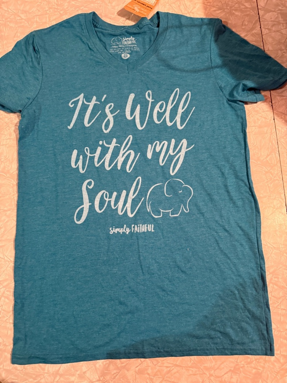Simply Faithful Women's Teal Short Sleeve Tee - It's Well With My Soul